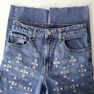 Lucky Brand embroidered cropped jeans high rise straight leg sz  2 / 26
